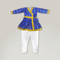 Embroidery Blue Angrakha with Pajama (God/Akabar/Marathi/ chattrapati maharaj shivaji Shivaji/Others)