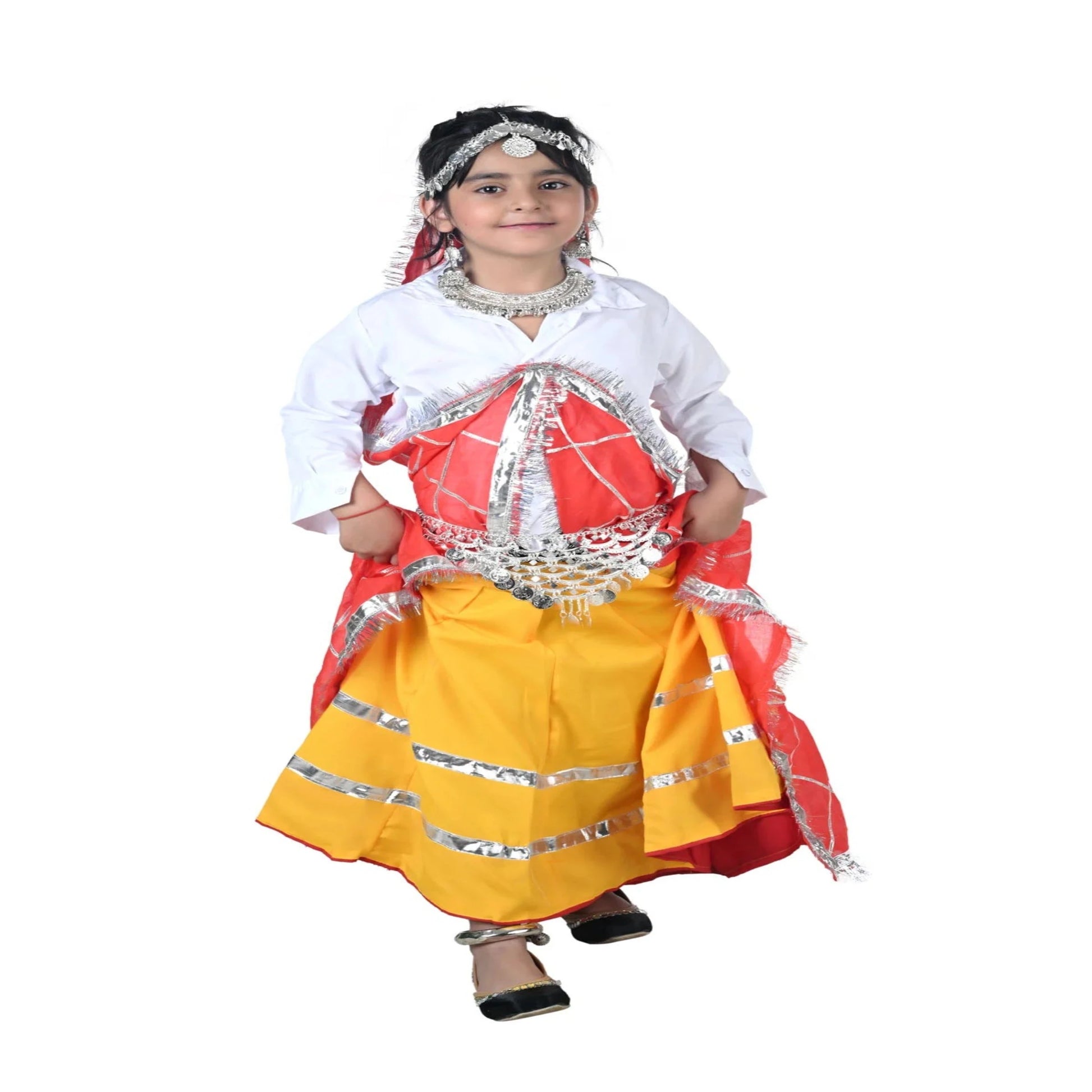 Haryanavi State Lehanga Full Costume Set- Lahenga, Kameej and Chunni - Random Color.